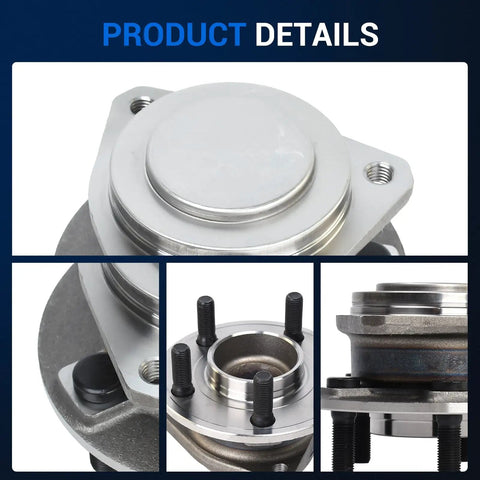 Bolt On Front Wheel Hub And Bearing Assembly Replacement For 2012 Through 2019 Chrysler 300, Dodge Charger, and Challenger shown in detail.