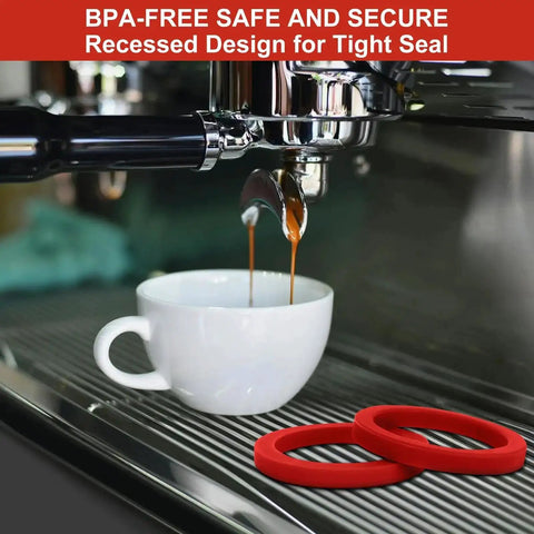 Two Pack 8.0mm Silicone Group Gasket For E61 Espresso Machines Grouphead And Portafilter Red Replacement Seal Ring