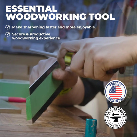 Pro Grade Cabinet Scraper Burnisher Tool With Hard Maple Handle And Super Hard High Speed Steel Rod For Card Scraper Burnishing And Woodworking Projects Made In USA in use on a wooden surface.