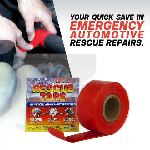 Self-Fusing Silicone Rescue Tape For Emergency Plumbing And Radiator Hose Repair, Waterproof And Heat Resistant, 950 PSI, Black