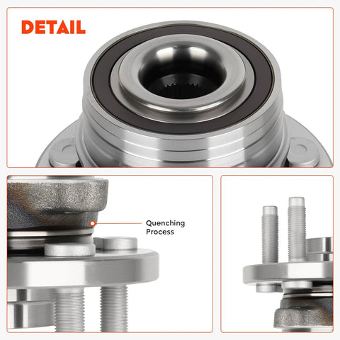 Close-up of Front And Rear Wheel Hub Bearing Assembly Replacement 512460 Direct Fit Bolt On For Explorer with quenching process detail.