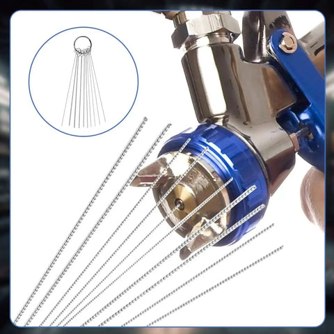 Nine Piece Carburetor Cleaning Tool Kit With Stainless Steel Needles, Nylon Brushes and Hooks in use on welding torch