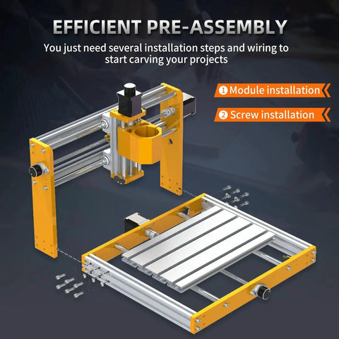 Boss 500W All Metal CNC Router Machine With 3 Axis GRBL Offline Control And Emergency Stop pre-assembly guide