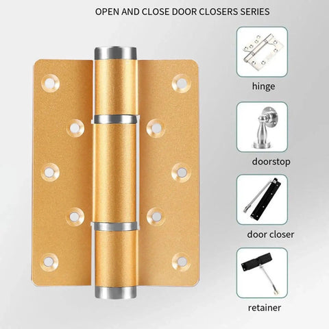 Two Pack Invisible Self Closing Hydraulic Door Hinges For Cabinets And Furniture Gold Aluminum Alloy