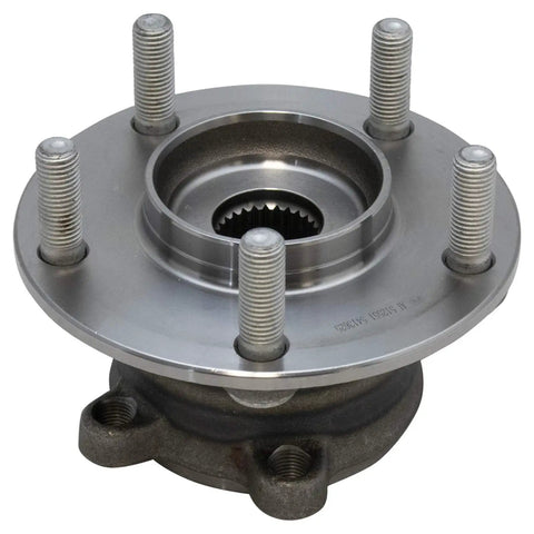 Drop In Front And Rear Wheel Bearing And Hub Assembly Set For 2013 Through 2021 Mazda CX 5 AWD And 2022 CX 5 With Two Front And Two Rear Units For A Premium Direct Fit Replacement And Easy Do It Yourself Install, close-up of single unit.