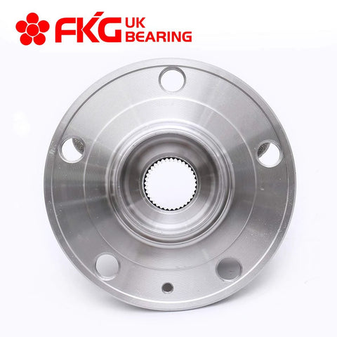Front view of Beefed Up Front Wheel Bearing Hub Assembly For VW And Audi Rides Fits Passat GTI Golf Tiguan CC Jetta Beetle A3 Quattro
