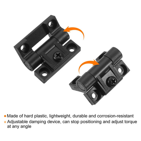 Customizable Torque Cabinet Hinge Set For DIY Furniture And Cabinets 43x36mm Plastic Countersunk Hinges With Adjustable Position Control And Black Finish 4 Pack Uxcell