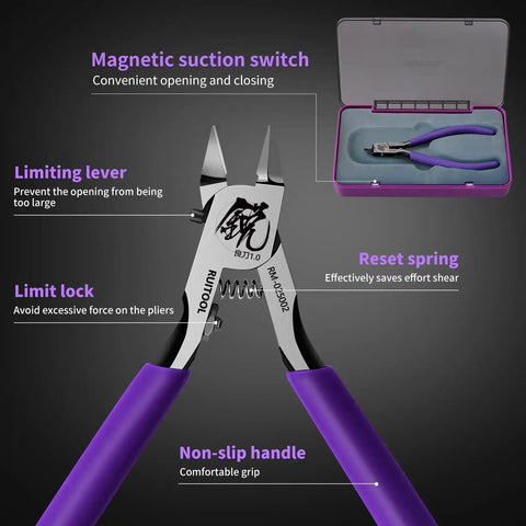 Ultra Thin Model Nippers For Beginners And Hobbyists, Precision Single Edged Cutter With Non Slip Grip, 4.7 Inch Tool