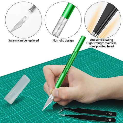 Go To 25 Piece Precision Deburring Kit With Craft Knife Hand File Carving Knife And More for Sanding Modeling Cutting Scraping