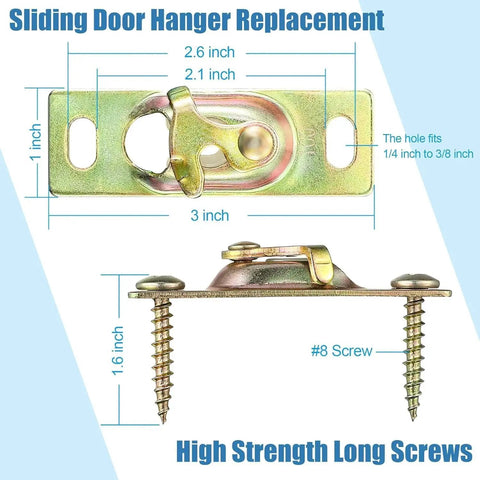 Pocket Door Hardware Kit For Sliding RV Doors With Hanger And Rollers Connection Plate Universal Fit For One Quarter Inch To Three Eighth Inch Nuts Easy Installation Kit For Most Pocket And Sliding Doors