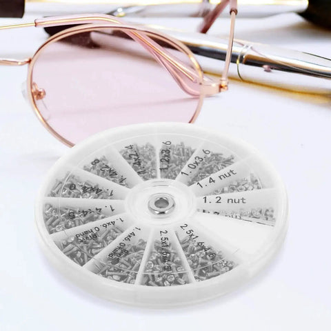 Stainless Steel Miniature Screw Nut Repair Kit For Eyeglasses And Watches With Precision Screwdriver Handy Portable On The Go Repair Set