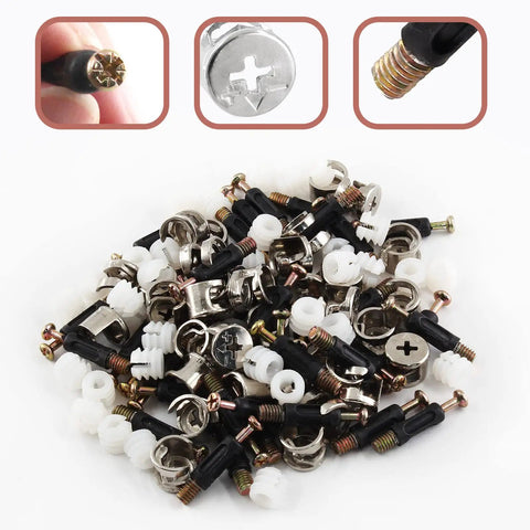36 Set 3 In 1 Furniture Connecting Kit For Cabinets Drawers And Wardrobes With M6 40mm Cam Screws Cam Fittings And Cam Lock Nuts