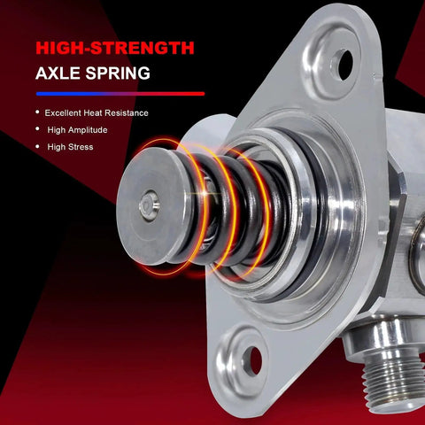 Close-up view of high-strength axle spring in high pressure fuel pump replacement for Ford Explorer 2012 to 2015 L4 2.0L and compatible