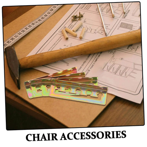 Adjustable Recliner Chair Hinge Sets For Sofas And Lounge Chairs with hammer, screws, and instructions on wooden table