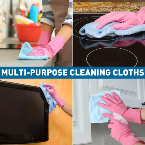 Person using Bulk 400 Pack Microfiber Towels for Cars and Home 12x12 Inches Assorted Colors for cleaning surfaces.