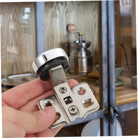 Hand holding Two Pack Soft Close Cabinet Hinges With Hydraulic Damping For Frameless Cabinets Self Closing Mechanism For Kitchen Doors DIY