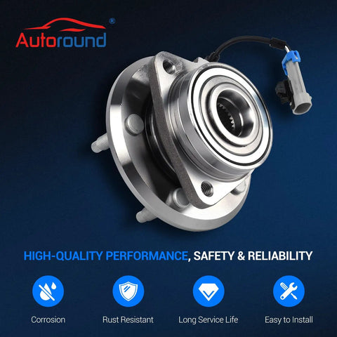 Two Pack Front Wheel Bearing And Hub Assembly Direct Fit For Chevy Equinox 2007 2009 Captiva Sport 2012 2015 Vue 2008 2010 Torrent Suzuki XL7 With Five Lug And ABS close-up