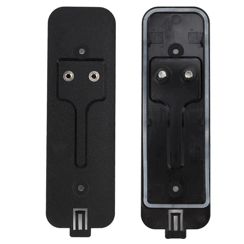 Front and back view of Black Video Doorbell Back Plate Replacement Part With Hooks, Easy Install Back Plate Kit