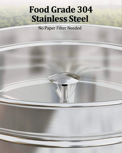 Close-up of Heavy Duty 18 Liter Coffee Urn That Brews 120 Cups Stainless Steel Commercial Coffee Maker interior design.