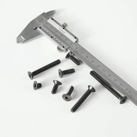 Heavy Duty M6 Flat Head Hex Socket Cap Screws Set, 8, 12, 16, 20, 25mm Lengths, Fully Threaded Countersunk Bolts