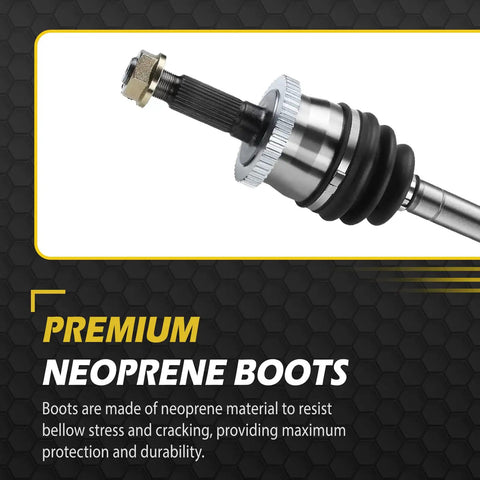 Premium neoprene boot on Front CV Axle And Wheel Bearing Hub Assembly For 1999 2000 2001 2002 2003 2004 Jeep Grand Cherokee.