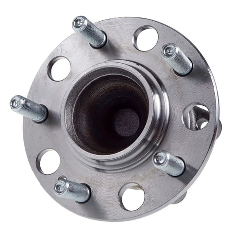 Front view of rear wheel hub and bearing assembly for front wheel drive cars, compatible with Hyundai Sonata 2015-2019 and Kia Optima.