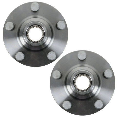 Front Wheel Bearing And Hub Kit For Toyota Camry Avalon Highlander And Lexus ES RX Models 2001 Through 2016 Includes DIY Friendly Two Front Hubs And Bearings For A Smooth Quiet Ride For A Long Lasting Premium Fit Plug And Play Quick Install, showing two grey metal hubs
