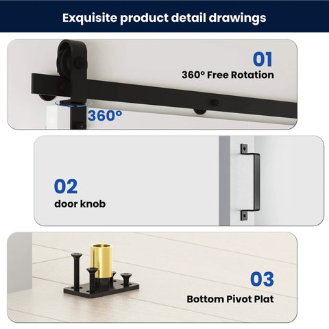 Space Saving Bifold Barn Door Kit 60 By 84 Inches White MDF Bi Fold Sliding Closet Doors With Hardware Included details