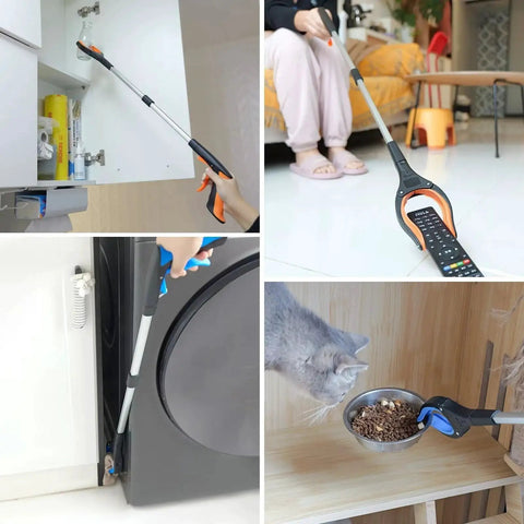 32 Inch Foldable Grabber Reacher Tool 2 Pack With 360 Degree Rotating Jaw And Magnet in use for household tasks by REWKCY