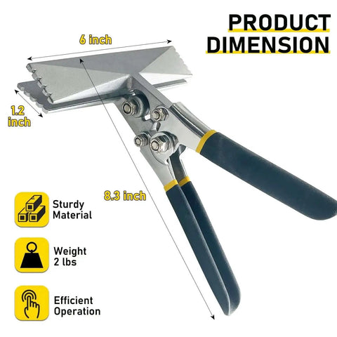 6 Inch Hand Seamer For Sheet Metal Straight Jaw Bender Tool With Non Slip Handle dimensions and features displayed