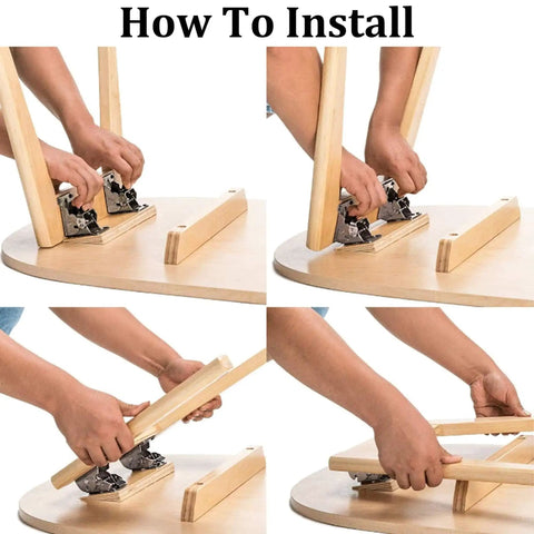 How to install Heavy Duty 4 Pack Folding Support Brackets With Self Locking Hinges For Tables Benches And Workbenches