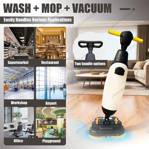 Cordless 3-In-1 Floor Scrubber And Washer Dryer, 17-Inch Wide Dual Tank System, Lightweight 44 Lb Workhorse Floor Cleaner