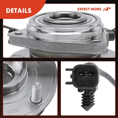 Close-up of Front Wheel Bearing And Hub Assembly With ABS For Jeep Wrangler JK 2011 To 2017 And 2018 5 Lug RWD