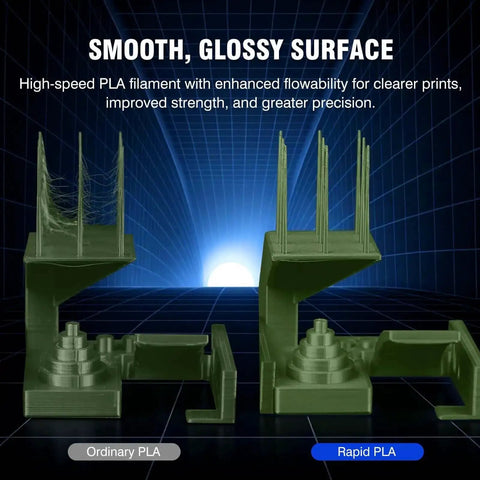 Comparison of 3D print surfaces showing improvement with Rapid PLA Filament Bundle 2Kg 1.75mm 250g Spools Eight Color Pack.