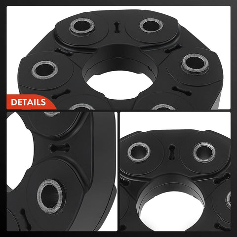A-Premium drive shaft coupler flex joint with bolts, black metal automotive part