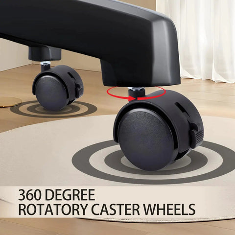 1.5 Inch M8 Threaded Stem Casters With Brakes Black Nylon Furniture Casters Set Of 4 under a furniture piece.