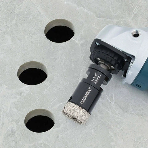 Diamond Core Drill Bit One And A Quarter Inch Vacuum Brazed Hole Saw For Granite Quartz Porcelain Tile, installed for drilling
