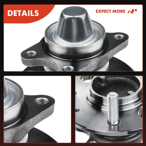 Close-up of rear wheel bearing and hub assembly 4 lug non ABS fit for Hyundai Sonata 1999 2005 Kia Magentis 2001 2006 Optima 2001 2006