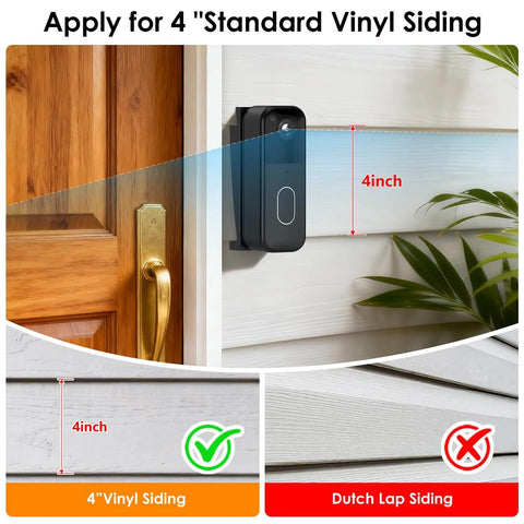 Vinyl Siding Tilt Fix Mount For Blink Video Doorbell Gen 1 And Gen 2 Corner Bracket on 4-inch standard vinyl siding