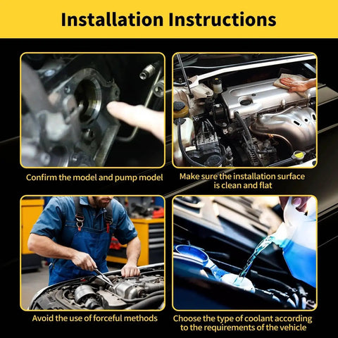 Instructions for installing Engine Water Pump Replacement For Ford E Series E150 E250 E350 E450 F150 F250 Expedition Explorer