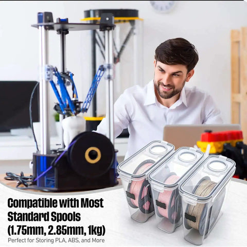 8 Pack 3D Printer Filament Storage Boxes Portable Sealed Waterproof and Dustproof With Desiccant and Pen for Studio Office Workshop