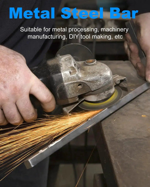 Person using angle grinder on Two Pack 1 In By 1 In By 12 In Hot Rolled A36 Steel Square Bar Weldable Key Stock For DIY Projects
