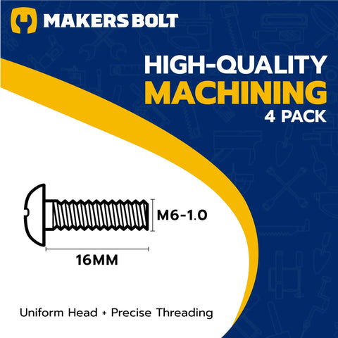 Black Stainless Steel License Plate Screws For Lexus Toyota And Honda Pack Of 4 Phillips Pan Head M6-1.0 x 16 Mm image