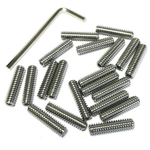 20-Piece 1/4-20 By 1 Inch Stainless Steel Hex Socket Set Screws With Allen Head Grub Style 304 Stainless Steel Includes 1/8 Inch Allen Wrench