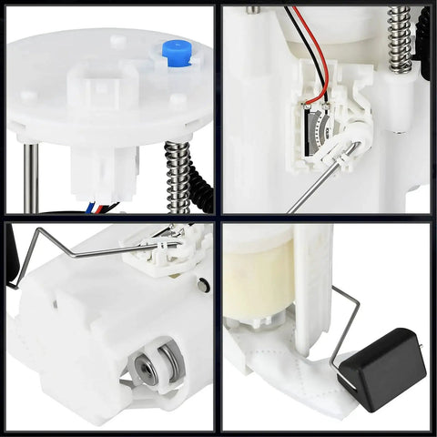 Toyota Camry Fuel Pump Replacement For 2007 2008 2009 2010 2011 2.4L 2.5L High Performance Fuel Delivery For Better Pressure Atomization Power And Efficiency With Plug And Play Install shown in various views including top and side close-ups.