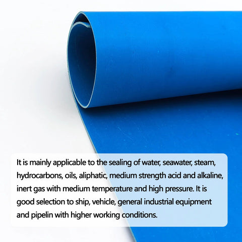 Blue gasket paper sheet rolled, chemical-grade high-temp sealing material