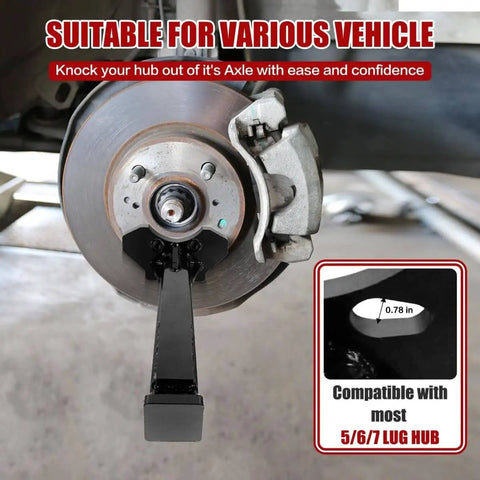 Heavy Duty Wheel Hub Removal Tool For Cars And Trucks Universal Bearing Extractor installed on axle stud hub.