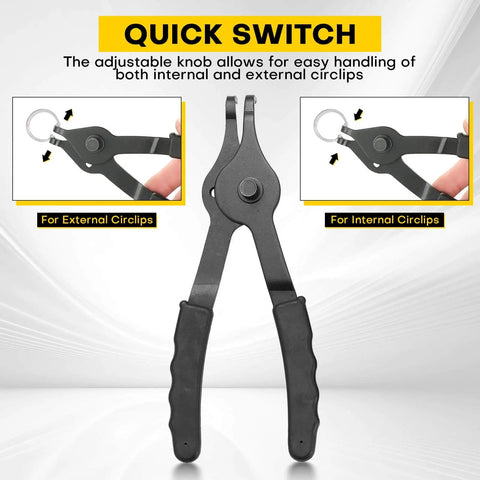 11-Piece Snap Ring Pliers Set For Automotive, Motorcycle, And Lawn Equipment - Internal And External Circlip Removal Tools With Bent And Straight Pliers, Hook And Pick, Plus Durable Storage Case