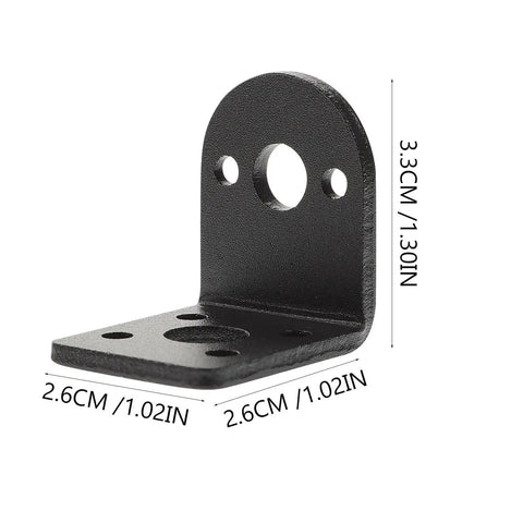 Six Piece 25mm DC Gear Motor Mounting Bracket Set Anti Rust High Rigidity Metal Motor Holder Base With Easy Screw In Installation Screws Included For Solid Mounting And Precise Positioning shown.