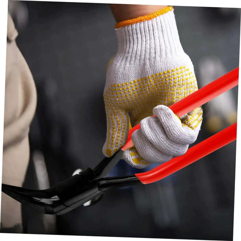 Hand holding Heavy Duty Metal Bender Tool Hand Seamer For Precise Sheet Metal Bending with Anti Slip Jaw in use